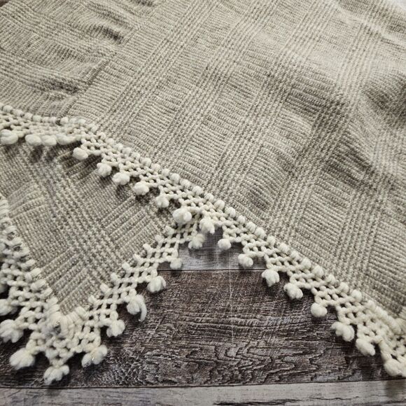 Wool Poncho Cape Fringe Handmade in Mexico Vintage Crochet Hippie Boho Lagenlook - Picture 7 of 14